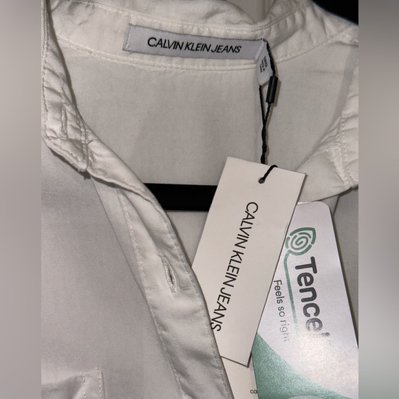 Calvin Klein Jeans White Button Down Shirt size Small - Picture 4 of 8